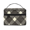 thumbnail image 1 of Handbag Travel Bag Cosmetic Bag 9×6.3×6.7in Multi-Function Bag Large Capacity For Camping Travel Family Travel Argyle Plaid Dimgray_95746_3, 1 of 6