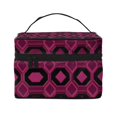 thumbnail image 1 of Handbag Travel Bag Cosmetic Bag 9×6.3×6.7in Multi-Function Bag Large Capacity For Camping Travel Family Travel Darkmagenta Geometric Patterns_2, 1 of 6
