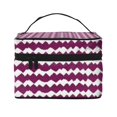 thumbnail image 1 of Handbag Travel Bag Cosmetic Bag 9×6.3×6.7in Multi-Function Bag Large Capacity For Camping Travel Family Travel Magenta Houndstooth_3, 1 of 6