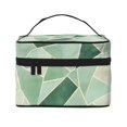 thumbnail image 1 of Handbag Travel Bag Cosmetic Bag 9×6.3×6.7in Multi-Function Bag Large Capacity For Camping Travel Family Travel Palegreen Geometric Lines_2, 1 of 6