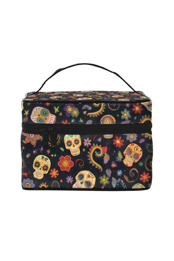 Handbag Travel Bag Cosmetic Bag 96.36.7in Multi-Function Bag Large Capacity For Camping Travel Family Travel Retro Skull Head Flower