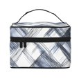thumbnail image 1 of Handbag Travel Bag Cosmetic Bag 9×6.3×6.7in Multi-Function Bag Large Capacity For Camping Travel Family Travel Silver Checked Hand-Drawn Sketch_1, 1 of 6