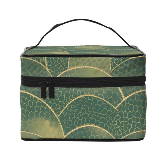 Handbag Travel Bag Cosmetic Bag 96.36.7in Multi-Function Bag Large Capacity For Camping Travel Family Travel Snake Skin Print Style Lightgreen_2