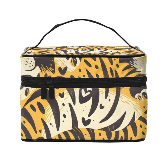 Handbag Travel Bag Cosmetic Bag 96.36.7in Multi-Function Bag Large Capacity For Camping Travel Family Travel Tiger Skin Print Style Dimgray_1