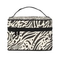 thumbnail image 1 of Handbag Travel Bag Cosmetic Bag 9×6.3×6.7in Multi-Function Bag Large Capacity For Camping Travel Family Travel Zebra Skin Print Style Saddlebrown_1, 1 of 6