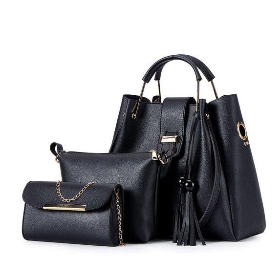 Handbag for Women, GMYLE PU Leather Shoulder Crossbody Tote Bucket Bag Fashion Large Capacity, Pouch Wallet 3 in 1 Set Gift for Mother Wife Girlfriend
