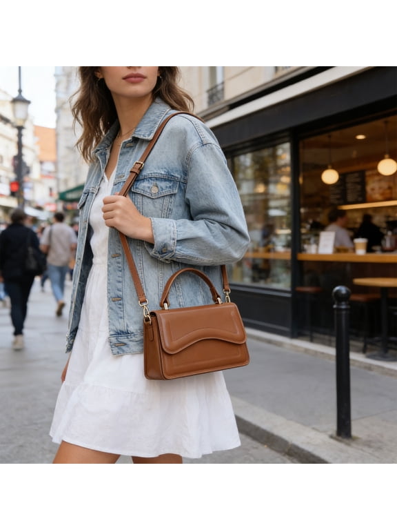 Handbag for Women, Small Square Shoulder Bag, Versatile Crossbody Purse, Faux Leather Tote Bag, Fashionable Mini Bag with Adjustable Strap, Brown