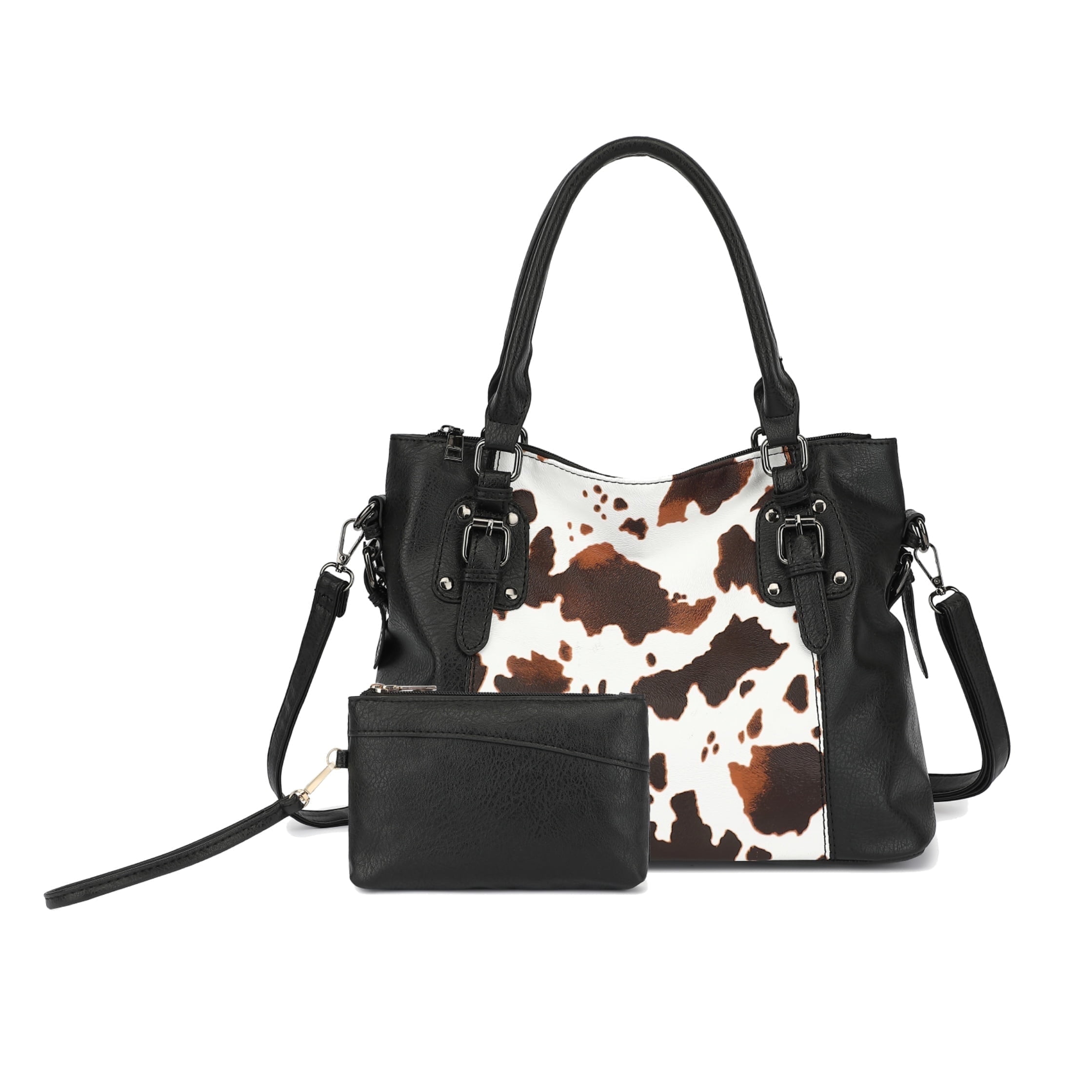 Handbags Bags for Women Pu Leather Tote Purse Crossbody Bag with Pockets Top Handle Shoulder Satchel Bags for Ladies 2PC