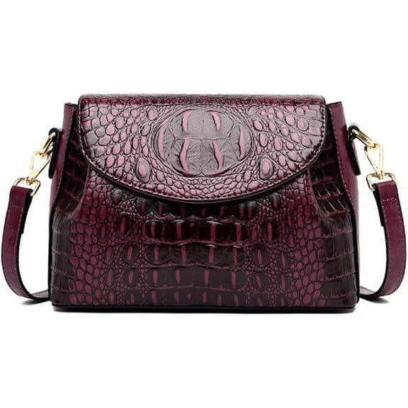 Handbags and Purses for Women Crocodile Pattern Shoulder Bag Leather Top-Handle Satchel Ladies Fashion Tote