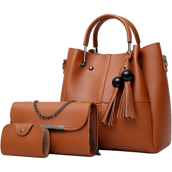 Handbags and Purses for Women Fashion Tote Bags Tassle Shoulder Bag Top Handle Satchel Purse Set 3pcs