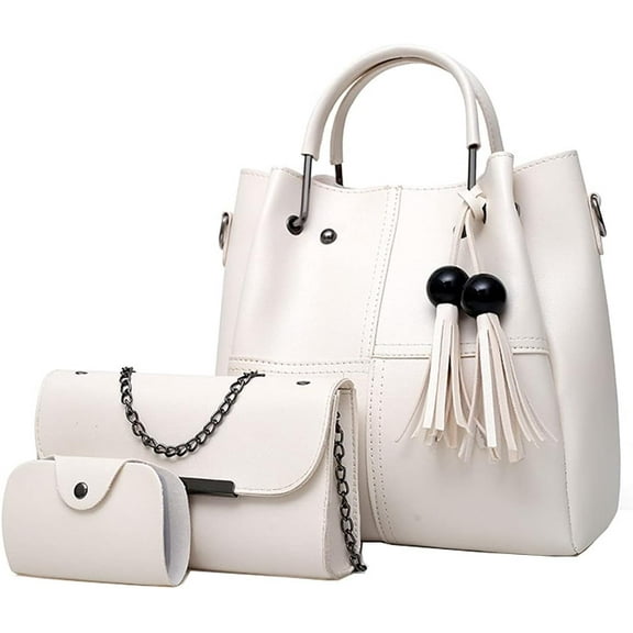 Handbags and Purses for Women Fashion Tote Bags Tassle Shoulder Bag Top Handle Satchel Purse Set 3pcs