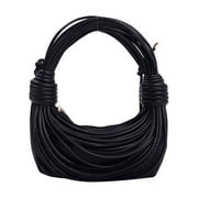 Handbags for Women Handwoven Noodle Bags Rope Knotted Hobo Evening Bag-Black