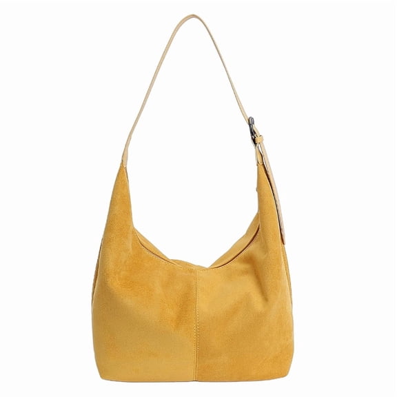 Handbags for Women, Leather Shoulder Bag For Women Solid Color Simple Commuting Bag (Yellow)