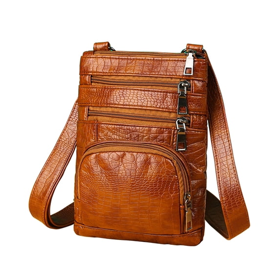 Handbags for Women: Multi-Layer Shoulder Bag with Large Capacity, Soft PU Leather, 7.87 x 7.09 x 1.97 in