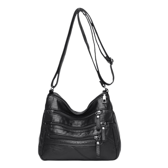 Handbags for Women Soft Washed Shoulder Bag with Multi-Zip Compartments and Spacious Capacity for Daily Use, Travel, and Work