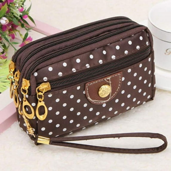 Handbags for Womens Xhshgfbi,Messenger Wave Zipper Bag Black Fashion Canvas Bag Clutch Bag Brown Bag
