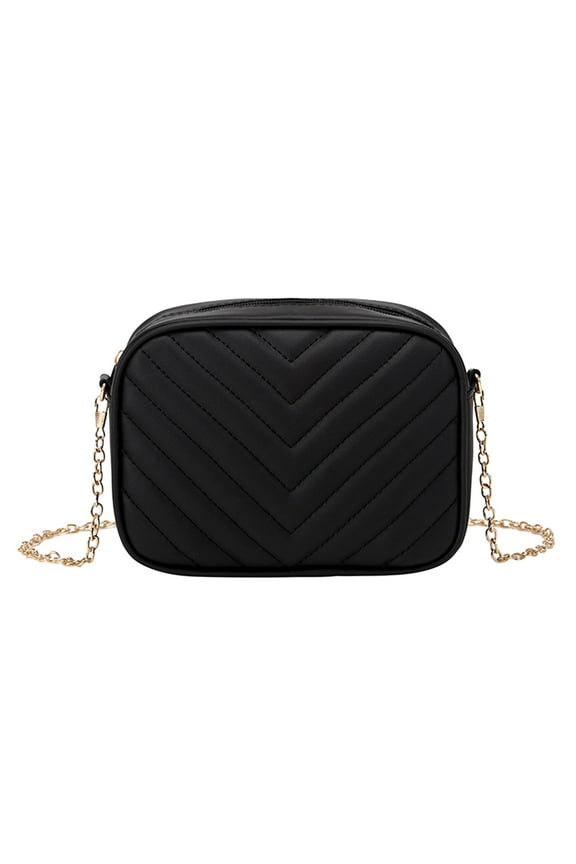 Handbags for Womens Xhshgfbi,Trend Chain Shoulder Bag Purse Practical Messenger Bag Fashion Simple Stripe Black Bag