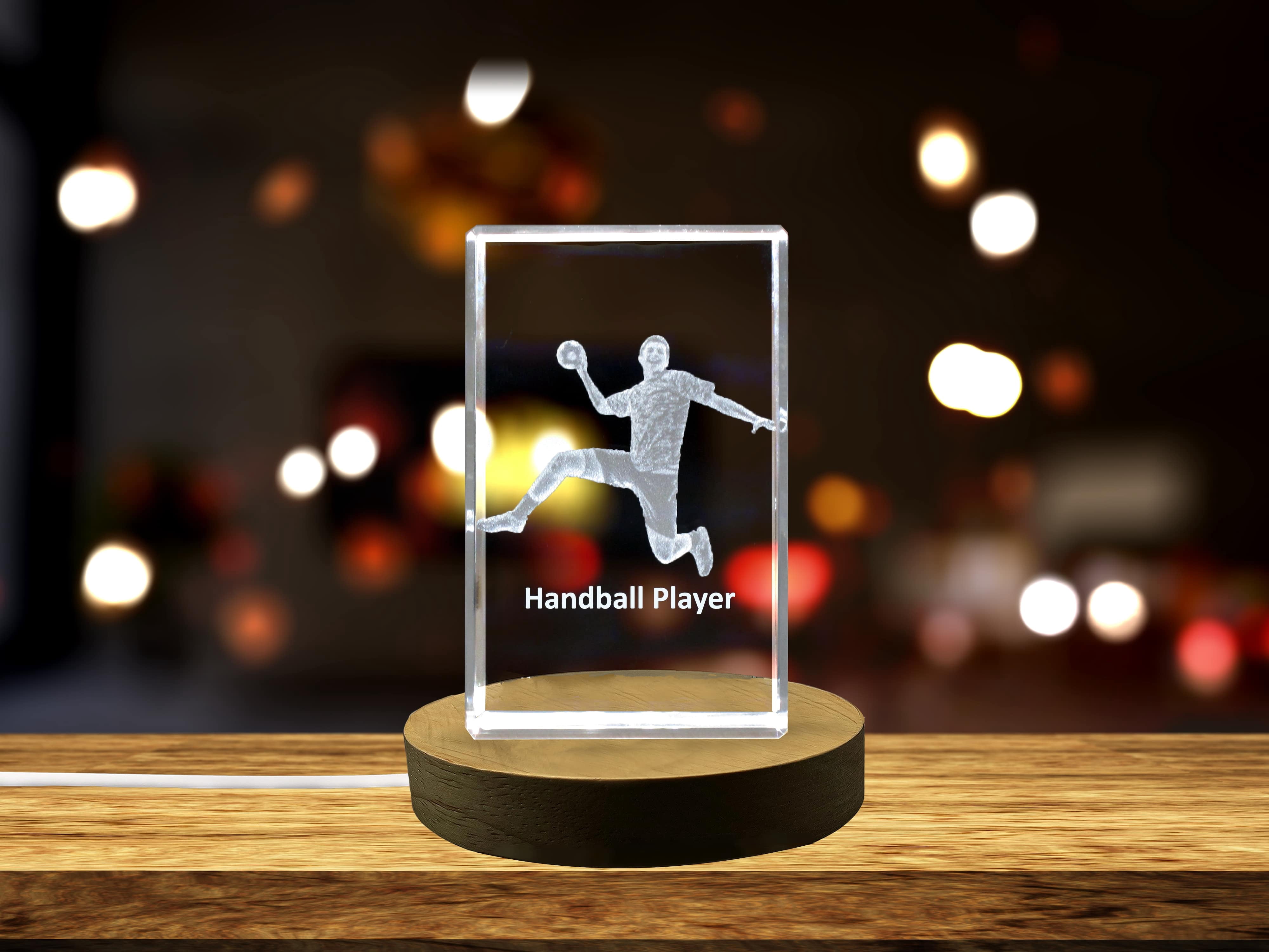 Handball Player 3D Engraved Crystal 3D Engraved Crystal Keepsake/Gift ...