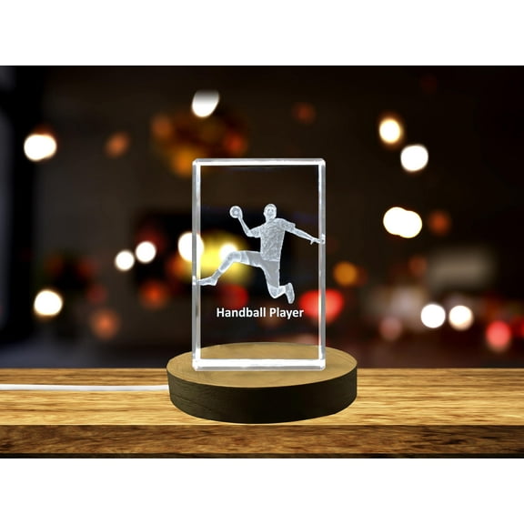 Handball Player 3D Engraved Crystal 3D Engraved Crystal Keepsake/Gift/Decor/Collectible/Souvenir