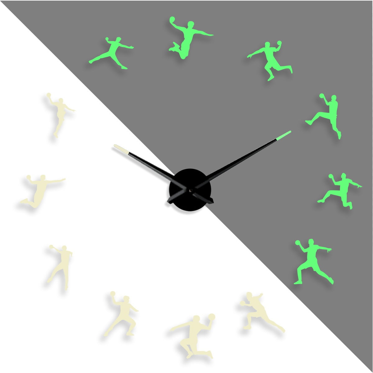 Handball stance DIY Different Luminous Frameless Wall Clock Home Decor ...