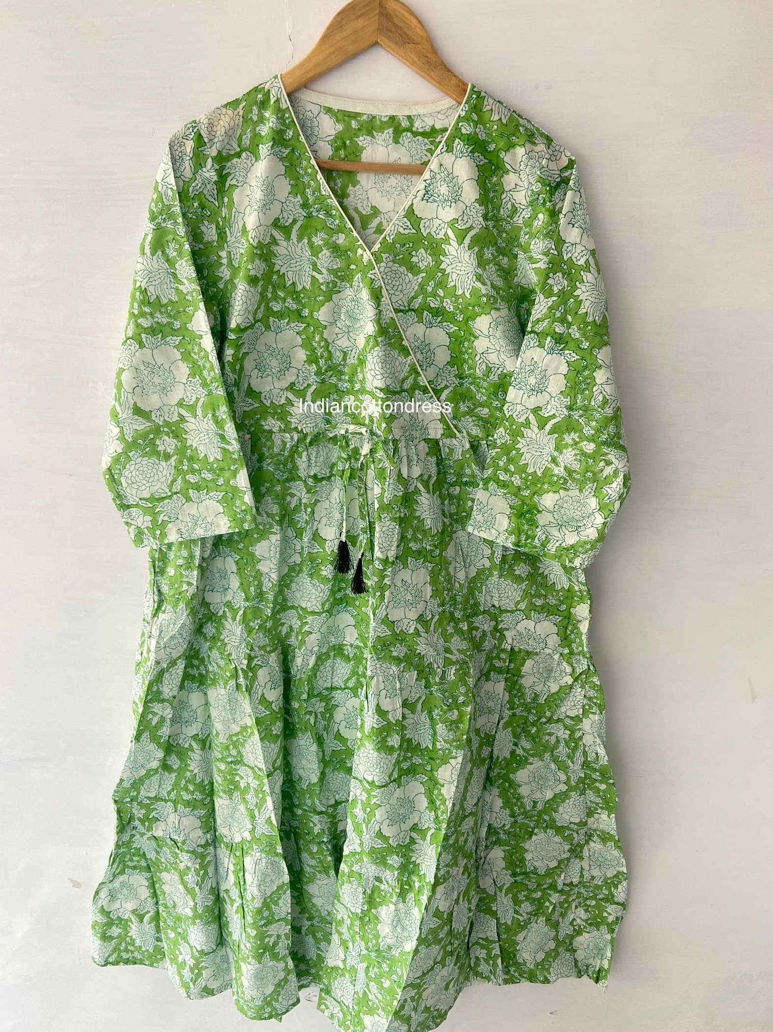 Handblock Dress, Cotton Floral Dress, 100% Pure Cotton Dress, Block print  Dress,Indian Cotton Dress,NooWork, - Walmart.com