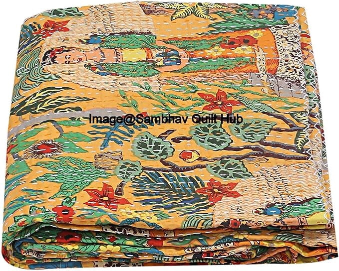 Sambhav Quilt Hub Indian Handblock Bloemenprint Handgemaakte