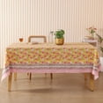thumbnail image 1 of Handblock Print Cotton Tablecloth – Red Floral Cotton Indian Table Cover with Floral Block Print – Washable Dining Table Linen (60 Inches Round), 1 of 5