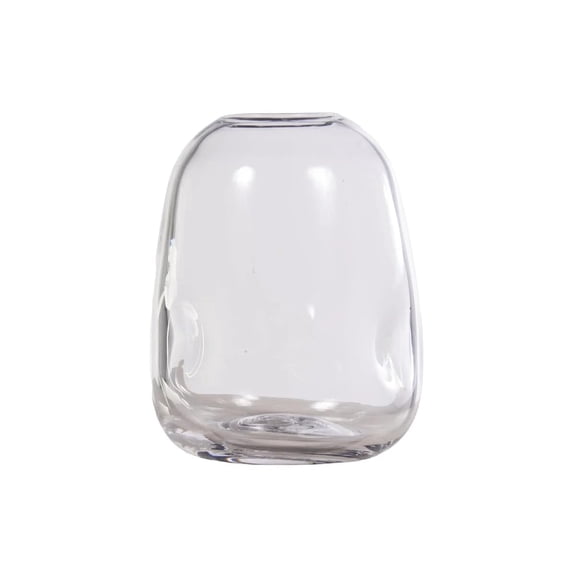 Handblown Clear Glass Dimpled Vase - by Alice Lane Home Collection - Elegant Home Decor Vase for Fresh & Faux Flowers, Table Centerpiece, Mantel, Office - Large