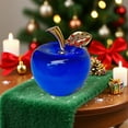 thumbnail image 1 of Handblown Crystal Christmas Apple - Elegant Glass Ornament & Gift for Tree/Mantel (2.36in Green), 1 of 6