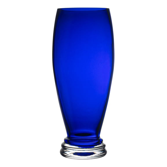 Handblown Glass Footed Vase Standard Cobalt Blue 12 Inch Tall