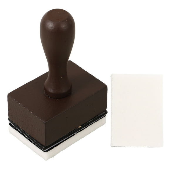Small Label Maker for Daily Use with Wood and Sponge Material in Coffee Color Two Flathead Sponges 1.5 x 1.5 inches