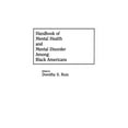 thumbnail image 1 of Pre-Owned Handbook of Mental Health and Mental Disorder Among Black Americans (Hardcover) 0313263302 9780313263309, 1 of 1