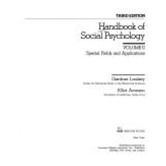 Pre-Owned The Handbook of Social Psychology (Hardcover) 0394350502 9780394350509