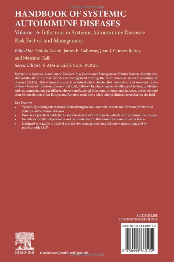 Pre-Owned Handbook of Systemic Autoimmune Diseases Infections in ...