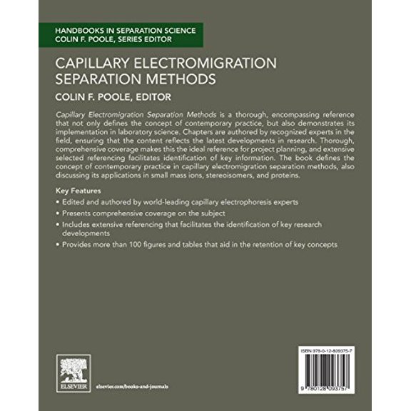Pre-Owned Capillary Electromigration Separation Methods (Handbooks in Separation Science) [Paperback] Poole, Colin F.