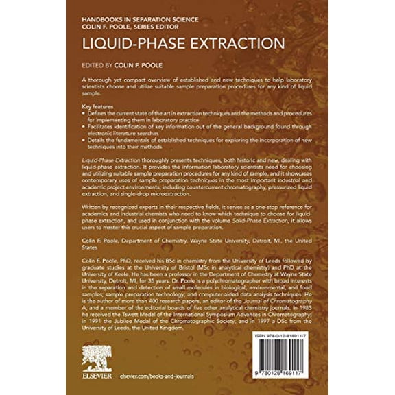 Pre-Owned Liquid-Phase Extraction (Handbooks in Separation Science), 9780128169117, 0128169117, Paperback, 1 edition