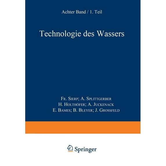 Handbuch Der Lebensmittelchemie Wasser Und Luft, Book 8, (Paperback)