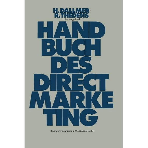 Handbuch Des Direct-Marketing, (Paperback)