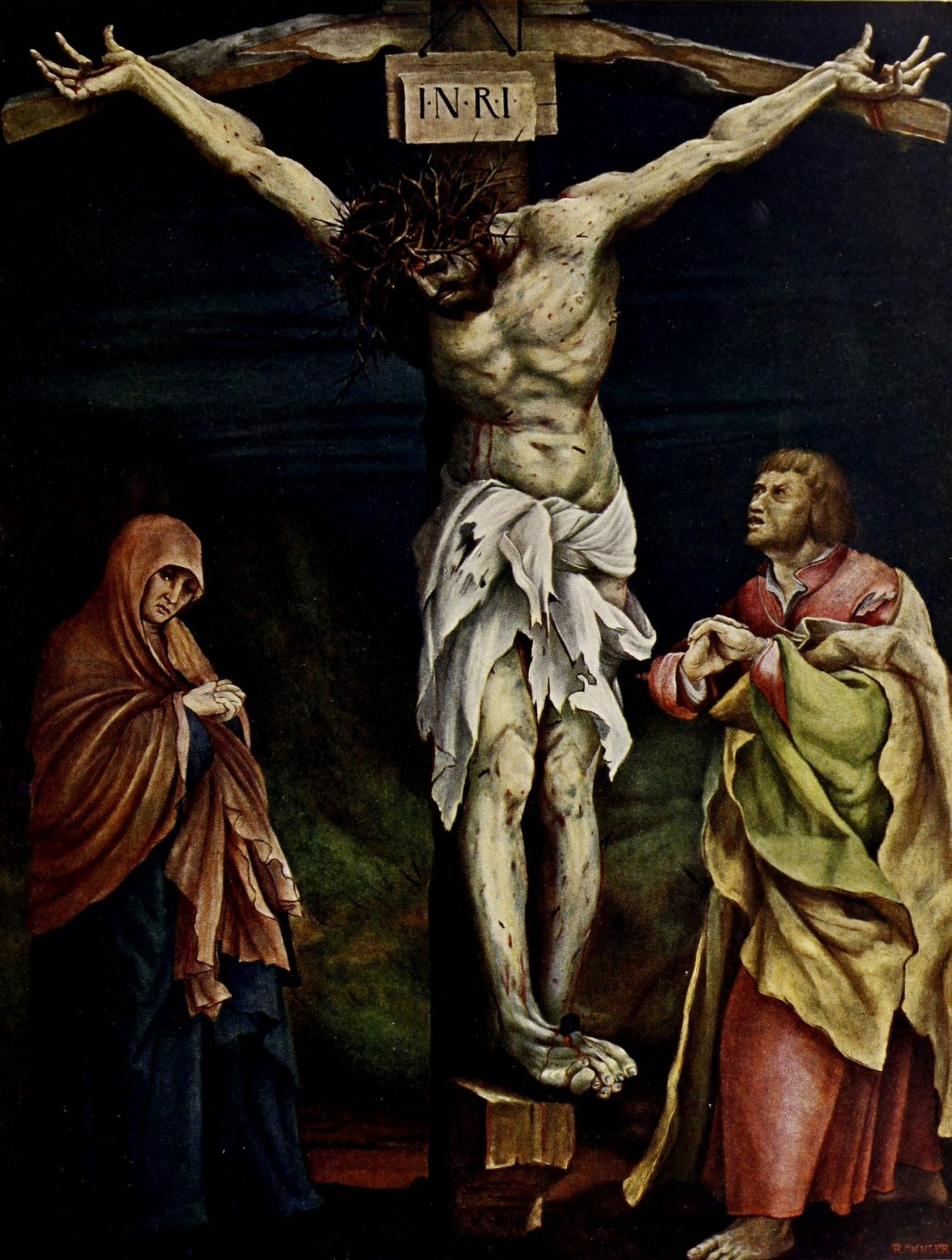 Handbuch der Kunstgeschichte 1912 Crucifixion Canvas Art - Matthias Grunewald (18 x 24)