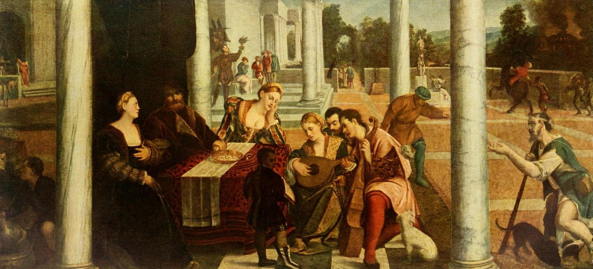 Handbuch der Kunstgeschichte 1912 Feast of the rich Canvas Art - Bonifazio Veronese (18 x 24)