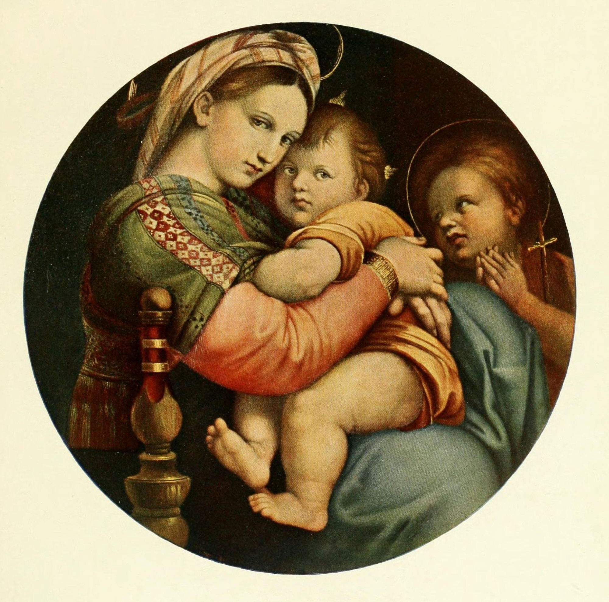 Handbuch der Kunstgeschichte 1912 Madonna della Sedia Canvas Art - Raphael (24 x 36)