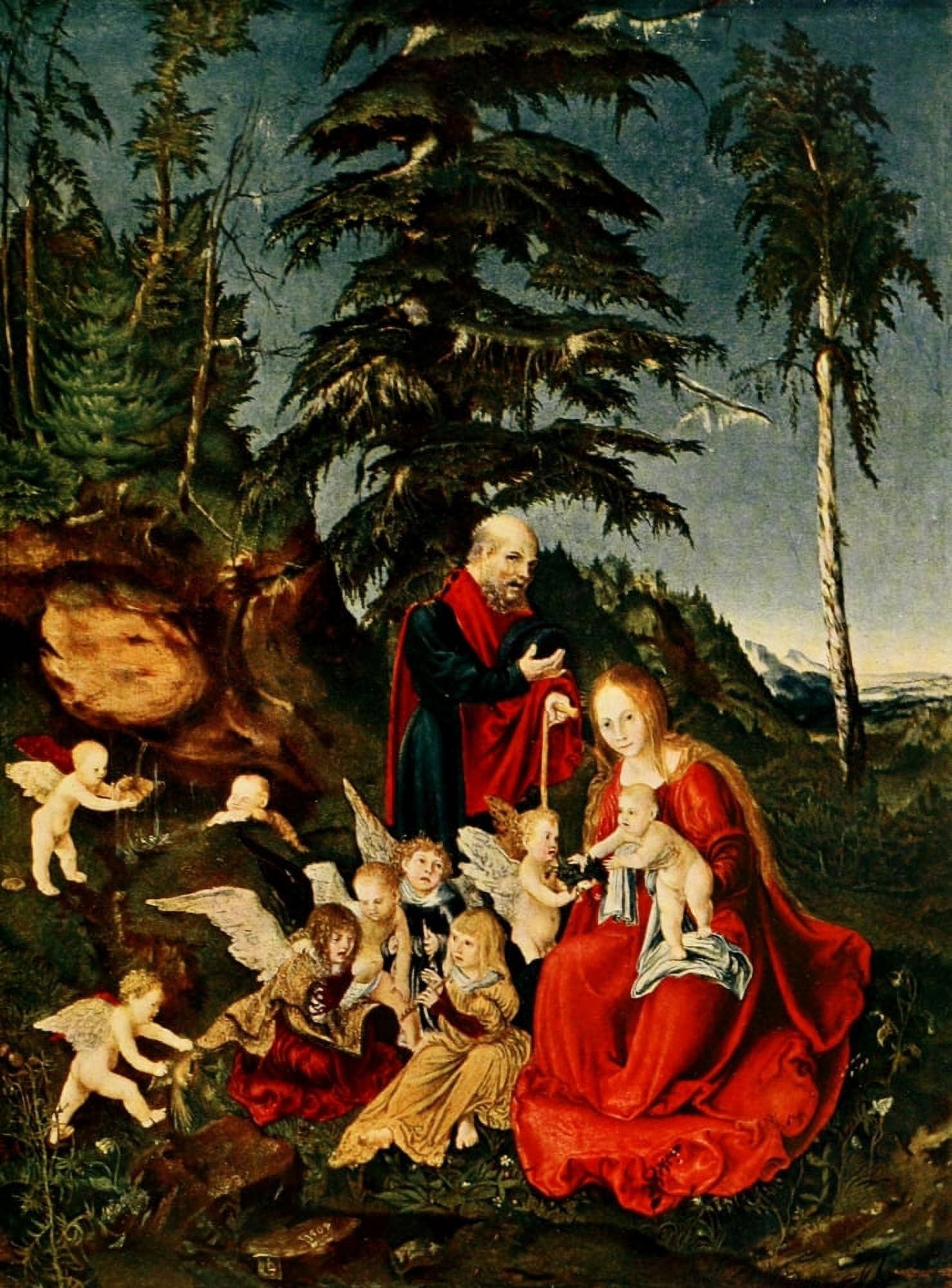 Handbuch der Kunstgeschichte 1912 Rest on the journey Canvas Art - Lucas Cranach (24 x 36)