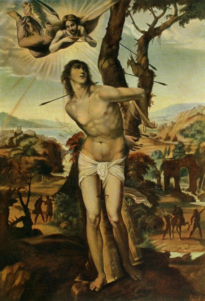 Handbuch der Kunstgeschichte 1912 St Sebastian Canvas Art - Il Sodoma (24 x 36)