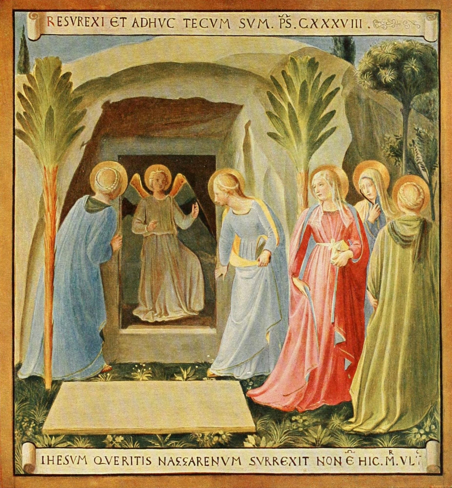 Handbuch der Kunstgeschichte 1912 Women at the tomb Canvas Art - Fra Angelico (18 x 24)