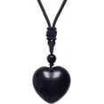 thumbnail image 1 of Handcarved Crystal Stone Heart Pendant Necklace for Women Love Healing Quartz Pendant with Adjustable Cord, 1 of 4