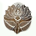 thumbnail image 1 of Handcarved Lotus Printing Block Wood Block Texile Stamp Block print, 1 of 3