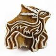 thumbnail image 1 of Handcarved Printing Block Wooden Stamp Deer Print Textile Blockprint Stamp, 1 of 3