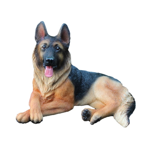 Handcarved Resins German Shepherds Figurine Miniature Dog Sculpture for Home Decors Small Statue Garden Ornament