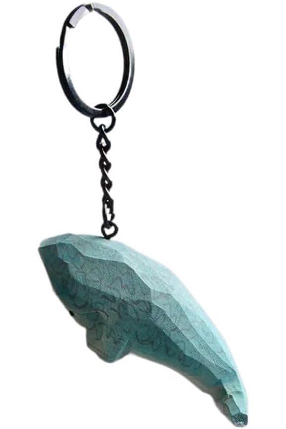 Handcarved Whale Keychain Creative Wooden Keychain Cute Car Bag Keyring Hanging Telephone Charming Couple Gift Wholesale