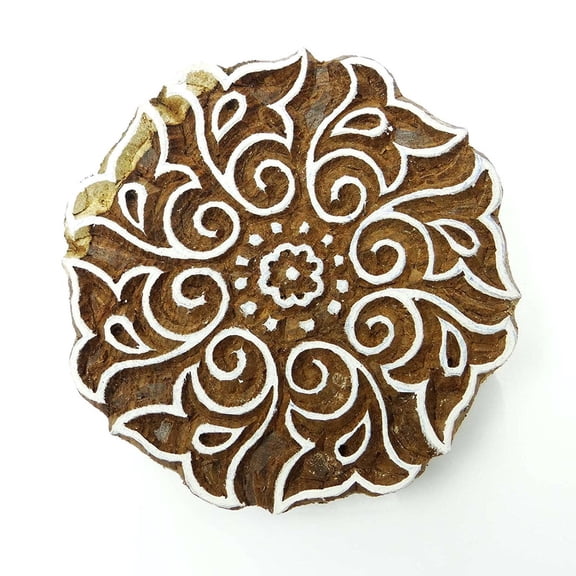 Handcarved Wood Block Art Floral Decorative Textile Printing Blocks